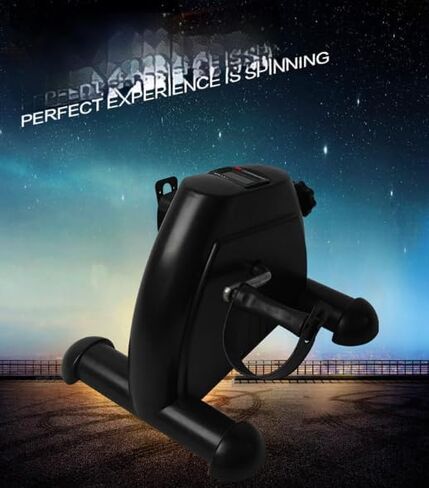 Portable Exercise Pedal Bike for Legs and Arms, Mini Exercise Peddler with LCD Display (Black) in Saudi Arabia