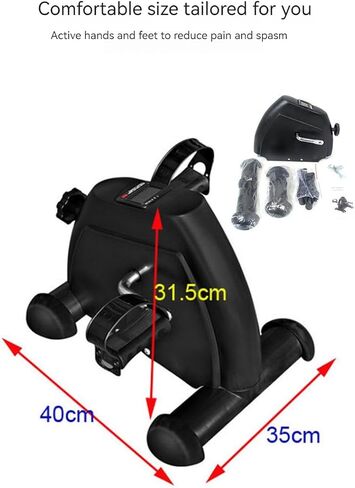 Portable Exercise Pedal Bike for Legs and Arms, Mini Exercise Peddler with LCD Display (Black) in Saudi Arabia