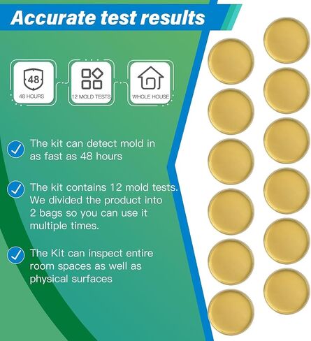 10 Pcs Mold Test Kit, Mold Testing Kit with 10 Individual Tests- Indoor Air Quality Tester-Mold Identification Guide-Free Lab Analysis-Fast and Reliable Mold Detector at Home in Saudi Arabia