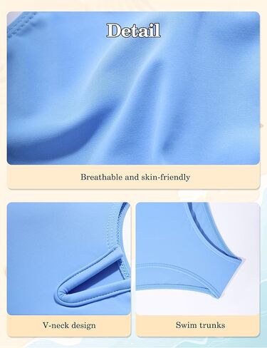 Girls Swimsuit 2 Piece V-Neck Cutout Girls' Swimwear Top High Waisted Bottom Bathing Suits for Teens 7-16 Years in Kuwait