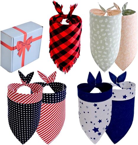 مجموعة Bandanas الكلاب -4 Bandanas للكلاب ، مثالية للتكاثر الكبيرة والمتوسطة والصغيرة - قابلة للغسل للفتاة أو فتى الحيوانات الأليفة ، وشوش قابلة للتعديل وقابلة للانعكاس للجرو - 7 تصميمات مختلفة في 1 حزمة in Kuwait
