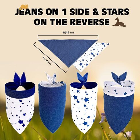 مجموعة Bandanas الكلاب -4 Bandanas للكلاب ، مثالية للتكاثر الكبيرة والمتوسطة والصغيرة - قابلة للغسل للفتاة أو فتى الحيوانات الأليفة ، وشوش قابلة للتعديل وقابلة للانعكاس للجرو - 7 تصميمات مختلفة في 1 حزمة in Kuwait