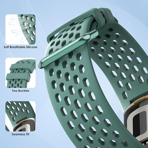Replacement Band Fit for Fitbit Charge 5/ Fitbit Charge 6, Breathable Sport Band Soft Silicone Waterproof Wristbands Strap in Saudi Arabia