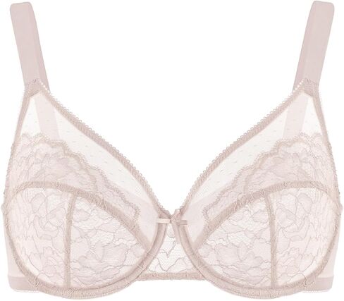 حمالة صدر نسائية من HSIA مزودة بسلك داخلي من الدانتيل بتصميم زهور، غير مبطنة، مقاس كبير، تغطية كاملة in Kuwait