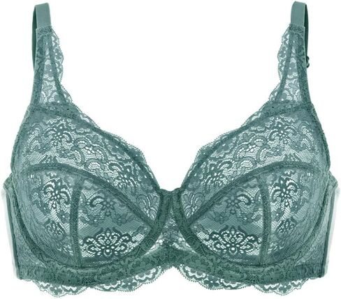 HSIA Women's Underwire Bra Minimizer Lace Floral Bra Unlined Unpadded Plus Size Full Coverage Bra in Saudi Arabia