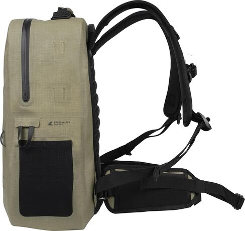 Breakwater Supply™ River Ute Waterproof IP68 Fishing Backpack, Floating TPU Submersible Dry Bag with Padded Hip Belt and Airtight Zippers | 20L (River Ute 20L CORDURA Safari Tan) in Saudi Arabia