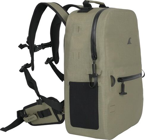 Breakwater Supply™ River Ute Waterproof IP68 Fishing Backpack, Floating TPU Submersible Dry Bag with Padded Hip Belt and Airtight Zippers | 20L (River Ute 20L CORDURA Safari Tan) in Saudi Arabia