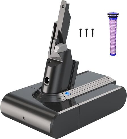 YABER 6000mAh Battery for Dyson V7 Battery Replacement for Dyson SV11, V7 Trigger, V7 Motorhead Pro, V7 Fluffy, V7 Mattress Vacuum Cleaner with 1xPre Filter & 3xScrews in Saudi Arabia