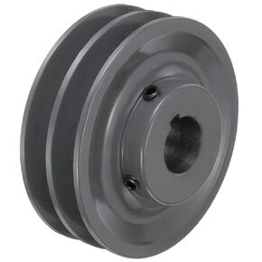 uxcell 2AK44-1 V-Belt Sheave 1"Bore 4.25"OD Double Groove Web Sheave Bored-to-Size Sheave, Cast Iron, Belt Section for 4L or A Belt