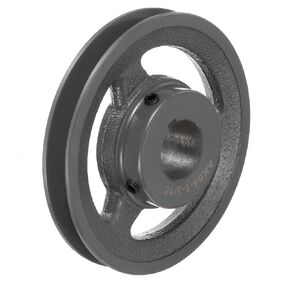 Uxcell AK54-1 3/16 V-Belt Sheave 1 3/16 "تتحمل 5.25" OD أحادية الأخدود الويب Sheave بالملل إلى الحجم، الحديد الزهر، قسم الحزام لـ 4 لتر أو حزام