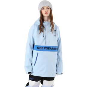 SEARIPE Womens Ski Jacket Mens Snow Jacket Waterproof Winter Snow Coat Couples Pullover Snowboard Hooded(S2158,Blue,XL)