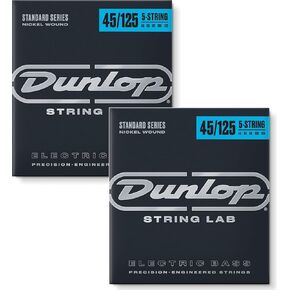 Dunlop DBN45125 Nickel Wound Bass Strings, Medium, .045-.125, 5 Strings/Set (2 Pack)