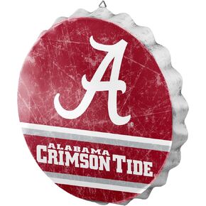 FOCO Alabama Metal Distressed Bottlecap Wall Sign – Limited Edition Crimson Tide Sign – Represent Your NCAA College and Show Your Team Spirit with Officially Licensed University of Alabama Fan Gear