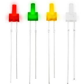 100Pcs 2mm Lighthouse Diffused LED Indicator Lamp Beads for Electrical Indicator Lights Lighting Lighting Traffic Communication(Red Green Yellow White)