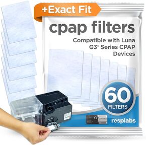 resplabs CPAP Filters Compatible with The React Health Luna G3 Machine (Pack of 60)