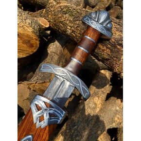 WAZIR CRAFTS HANDMADE| Damascus Steel Viking Sword| Viking Collectible Sword | Authentic Norseman Sword | Medieval Sword|Viking Gift for Men|Damascus Sword | Gift for Man (WCS-04)
