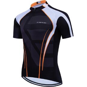 Cycling Jersey Men Short Sleeve Mens Bike Shirts with Pockets Full Zipper Bicycle Clothing Breathable Quick Dry