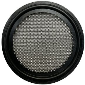 1.5" Sanitary Tri-Clamp Gaskets (Pack of 2), Bonded Type Screen (#30 Mesh/ 595 μm) Gaskets, Black Buna NBR
