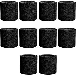 10Pcs Wrist Sweatbands, Wrist Support Wrist Straps Arm Sweatbands Tennis Wrist Bands Absorbent Sweatbands for Basketball Tennis Football Running Working