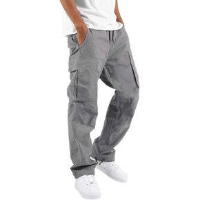Mens Fashion Cargo Joggers Pants - Casual Hiking Pants Athletic Cotton Loose Straight Sweatpants Tactical Pants