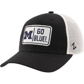 ZHATS Standard NCAA Officially Licensed Snapback Hat Big Rig Patch Black White Defer, One Size