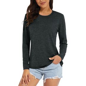 MAGCOMSEN Women's Long Sleeve Shirts UPF 50+ Sun Protection Quick Dry Athletic Running Workout Tops Rash Guard