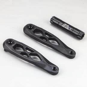 MTB Bike Crankset, Bicycle Crank Arm Set 170mm R-SPEC Trail Enduro Dub 29 Hollow Bike Crank Spindle CNC Suitable for GXP DH AM XC (Black-170MM Crank)