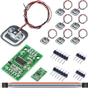 2 Sets 50KG Load Cell Human Body Weighing Resistor Voltage Strain Half Bridge Sensor + HX711 24BIT Precision AD Module Pressure Sensor, for Arduino, with Dupont Cable