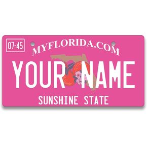 Bleu Reign Personalized License Plate Florida Pink 2024 Mini Kids Bicycle (3x6 in)