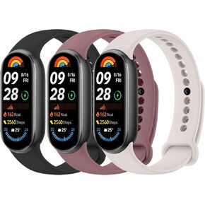 نطاقات Meliya متوافقة مع Xiaomi Smart Band 9 / Xiaomi Smart Band 8 للنساء الرجال ، حزام معصم رياضة قابلة للتعديل من سيليكون ناعمة ل Xiaomi الذكية 9/8