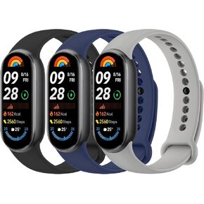نطاقات Meliya متوافقة مع Xiaomi Smart Band 9 / Xiaomi Smart Band 8 للنساء الرجال ، حزام معصم رياضة قابلة للتعديل من سيليكون ناعمة ل Xiaomi الذكية 9/8 in Kuwait
