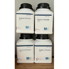Sodium Chloride Crystals ACS, 99+%, Certified, 2Kg- 4x500g Bottles