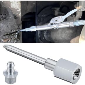 Grease Gun Needle Tip, Narrow Grease Needle Nozzle Adapter with 1/8 Inch NPT Threads, Hardened Steel Grease Gun Fitting, Needle Nose Grease Dispenser for Lubricating & Hydraulic Fittings (1 Pack)