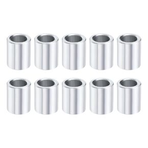 الفواصل الألومنيوم 1/4 "Bore x 3/8" OD X 3/16 "الطول غير المتراكب المربّع غير المتقلب ، فاصل معدني مستدير ، قضبان مسامير البراغي 1/4" أو M6 ، أكسدة 10 حزمة