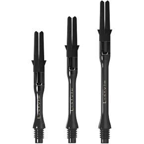Dart Shafts: Carbon Fiber - Spinning - for Soft Tip and Steel Tip Darts - Clear Black 370 (Extra Long Slim)
