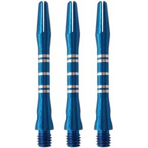 US Darts - Striped Blue Aluminum Shafts - 3 Sets (9 shafts), 2BA Short Length, AR1 + O'rings