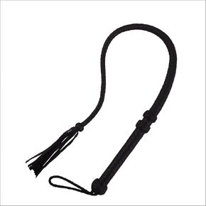 3ft Long & 12 Plaits Bullwhips for Equestrians- Black Genuine Leather Braided Whips fo Adults, Professionals & Trainers- Ropr Core Whip with Tails/Falls