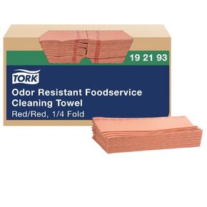 Tork Odor Resistant Foodservice Cleaning Towel Red Self Dispensing, 1 x 150 Cloths, 192193