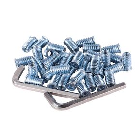 Threaded Inserts Nuts 100 Pcs 1/4 inch-20 x 15 mm Screw in Nut Threaded Zinc Plated Carbon Steel Wood Insert with 2 Pcs Hex Wrench for Wood Furniture