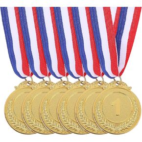 6 أجهزة كمبيوتر ميداليات ذهبية لجوائز للبالغين للبالغين 1st Metal Award Medal Medal Medal Maltal مع ميداليات شريط الرقبة للبالغين الرياضة والحفلات والبطولات والجوائز والمسابقات و 2 بوصات
