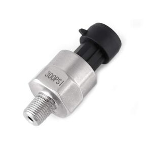 Pressure Transducer Sender Sensor, 1/8NPT Thread Stainless Steel Pressure Transducer for Oil Fuel Air Water(300PSI)