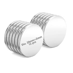 Realth Neodymium Magnet Disc, Dia. 0.79 Inch × 0.08 Inch 12 Pack, Permanent Rare Earth Magnets for Research Industrial Purposes Educational