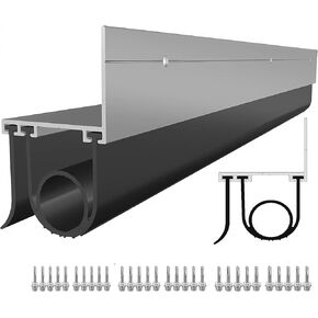 Garage Door Bottom Seals Kit with Aluminum Track, Rubber Weather Stripping (16.4 Ft)