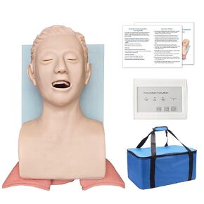 PVC Endotracheal Intubation Human Model - Tracheal Intubation Manikin Simulator Teaching aid Kit with endotracheal Tube, Oral/Nasal Intubation Human Model for Science Education/Practice/Study