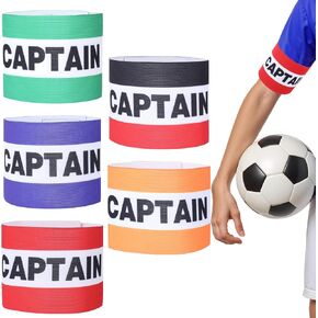 Captain Arm Bands for Soccer, 5Pcs Classic Captain's Armband for Soccer Training, Adjustable Leader Armband, Unisex Captain Armbands Team Sports for Football, Basketball, Volleyball Competition