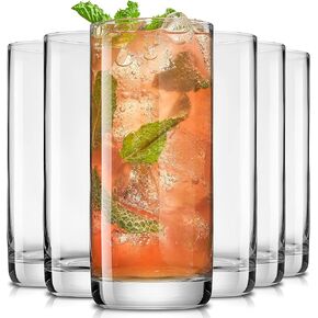 JoyJolt Faye 13oz Highball Glasses, 6pc Tall Glass Sets. Lead-Free Crystal Drinking Glasses. Water Glasses, Mojito Glass Cups, Tom Collins Bar Glassware, and Mixed Drink Cocktail Glass Set in Kuwait