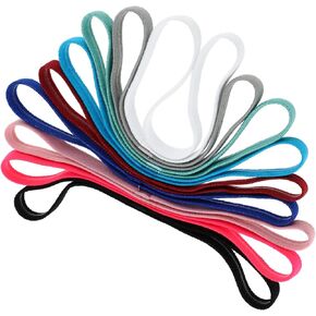 9PCS Non Slip Skinny Elastic Headbands for Women Girls Men, Thin Headbands for Women, Workout Hair Bands for Women's Hair Thin Sweatband for Workout Sports and Athletic with 9 Vibrant Colors