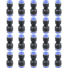 20pcs 5/16 "OD X 1/4" موصل سريع للهواء المضغوط ، توصيل سريع موصلات الدفع المستقيم ، تجهيزات خرطوم الهواء الهوائية السريعة ، اتحاد مستقيم/مقرن ، PG8-6