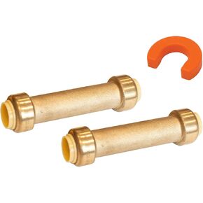 1/2" Slip Coupling U3008LF with Disconnect Clip - Push to Connect Plumbing Supplies - Lead-free Brass Fittings for Copper, PEX, CPVC, HDPE and PE-RT (pack of 2)