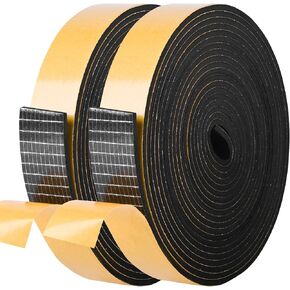Self Adhesive Foam Tape Weatherstrip 1/2in x 1/4in x 42Ft High Density Foam Insulation Strips Foam Seal Weather Stripping with Strong Adhesive for Door and Window Sound Isolation Soundproofing